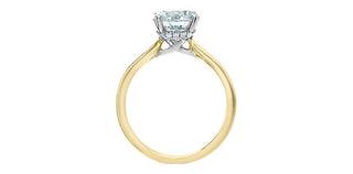 14K Yellow Gold 1.58Cttw Lab Grown Round Brilliant Cut Diamond Engagement Ring With Hidden Halo