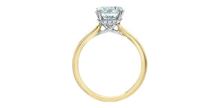 14K Yellow Gold 2.08Cttw Lab Grown Round Brilliant Cut Diamond Engagement Ring With Hidden Halo