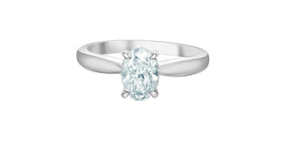 14K Gold Lab Grown Oval Cut Diamond Engagement Ring with Ski Tip Hidden Halo