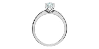 14K Gold Lab Grown Oval Cut Diamond Engagement Ring with Ski Tip Hidden Halo