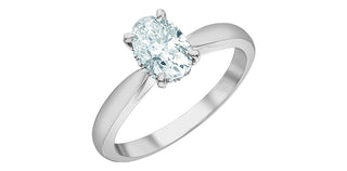 14K Gold Lab Grown Oval Cut Diamond Engagement Ring with Ski Tip Hidden Halo