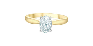 14K Gold Lab Grown Oval Cut Diamond Engagement Ring with Ski Tip Hidden Halo