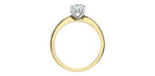 14K Gold Lab Grown Oval Cut Diamond Engagement Ring with Ski Tip Hidden Halo
