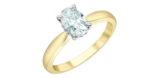 14K Gold Lab Grown Oval Cut Diamond Engagement Ring with Ski Tip Hidden Halo