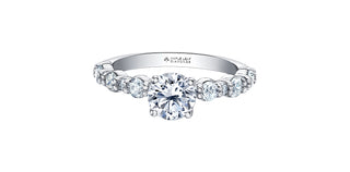 18K White Gold 1.60cttw Canadian Diamond Engagement Ring, Size 6.5