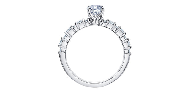 18K White Gold 0.90cttw Canadian Diamond Engagement Ring, Size 6.5