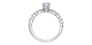 Anillo de compromiso de diamantes canadienses de 1,60 quilates en oro blanco de 18 quilates, talla 6,5