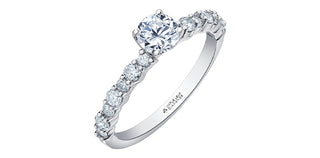 Anillo de compromiso de diamantes canadienses de 1,60 quilates en oro blanco de 18 quilates, talla 6,5