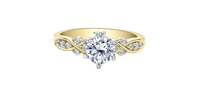 18K White &amp; Yellow Gold /Palladium Alloy (Hypoallergenic) 1.10cttw Canadian Diamond Engagement Ring