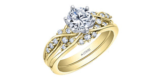 18K White & Yellow Gold /Palladium Alloy (Hypoallergenic) 1.10cttw Canadian Diamond Engagement Ring