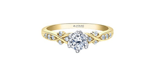 18K White & Yellow Gold /Palladium Alloy (Hypoallergenic) 0.60cttw Canadian Diamond Engagement Ring