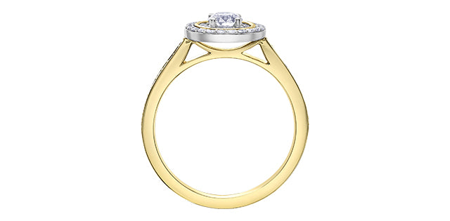 14K Yellow &amp; White Gold 0.50cttw Canadian Diamond Engagement Ring