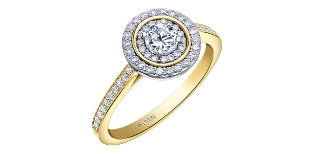 14K Yellow &amp; White Gold 0.50cttw Canadian Diamond Engagement Ring