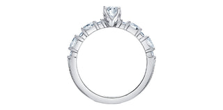 Anillo de compromiso de diamantes canadienses de talla ovalada de 1,00 quilates en oro blanco de 18 quilates, tamaño 6,5