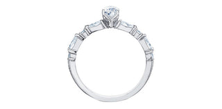 Anillo de compromiso de diamantes canadienses de talla pera de 1,50 quilates en oro blanco de 18 quilates, tamaño 6,5