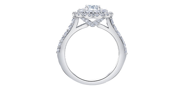 14K White Gold 1.70cttw Canadian Diamond Engagement Ring