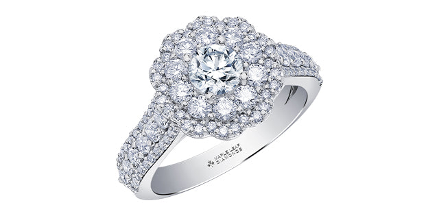 14K White Gold 1.70cttw Canadian Diamond Engagement Ring