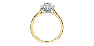 Anillo de compromiso de diamantes canadienses de 0,50 quilates en oro amarillo de 18 quilates, tamaño 6,5