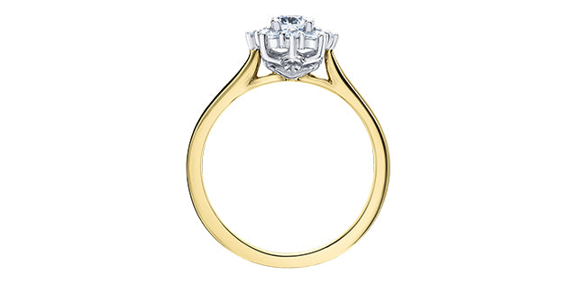 18K Yellow Gold 0.50cttw Canadian Diamond Engagement Ring, Size 6.5