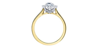 Anillo de compromiso de diamantes canadienses de 0,75 quilates en oro amarillo de 18 quilates, tamaño 6,5