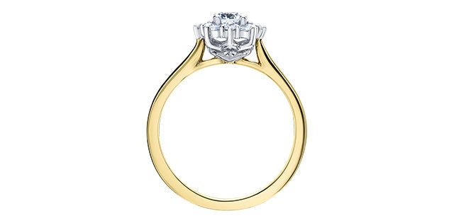 18K Yellow Gold 1.05cttw Canadian Diamond Engagement Ring, Size 6.5