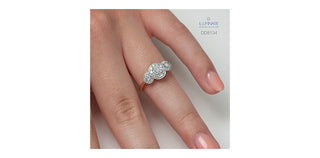 10K Yellow and White Gold 0.50Cttw Round Cut Diamond Engagement Ring