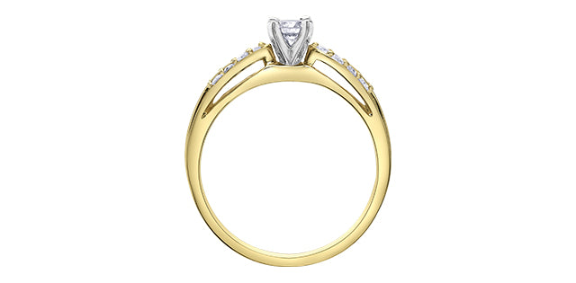 10K Yellow Gold 0.30cttw Canadian Diamond Ring, size 6.5