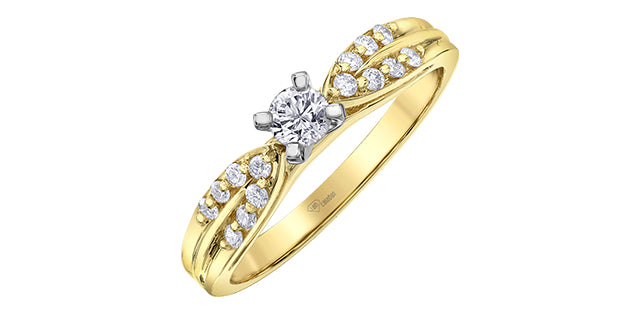 10K Yellow Gold 0.30cttw Canadian Diamond Ring, size 6.5