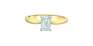 14K Gold Lab Grown 1cttw Emerald Cut Diamond Engagement Ring