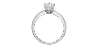 14K Gold Engagement Ring with Ski Tip Hidden Halo and Lab Grown Pear Shape Cut Diamond