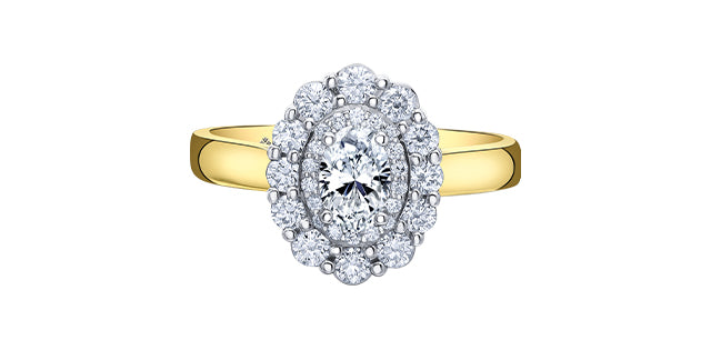 18K White &amp; Yellow Gold /Palladium Alloy (Hypoallergenic) 1.13cttw Canadian Diamond Engagement Ring (Copy)