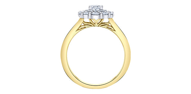 18K White &amp; Yellow Gold /Palladium Alloy (Hypoallergenic) 1.13cttw Canadian Diamond Engagement Ring (Copy)