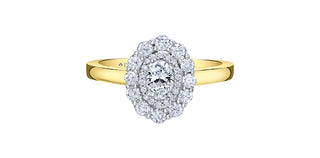 18K White & Yellow Gold /Palladium Alloy (Hypoallergenic) 0.77cttw Canadian Diamond Engagement Ring