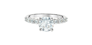 14K White Gold 2.0 Cttw Lab Grown Round Brilliant Cut Diamond Engagement Ring with Hidden Halo