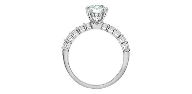 14K White Gold 2.0 Cttw Lab Grown Round Brilliant Cut Diamond Engagement Ring with Hidden Halo