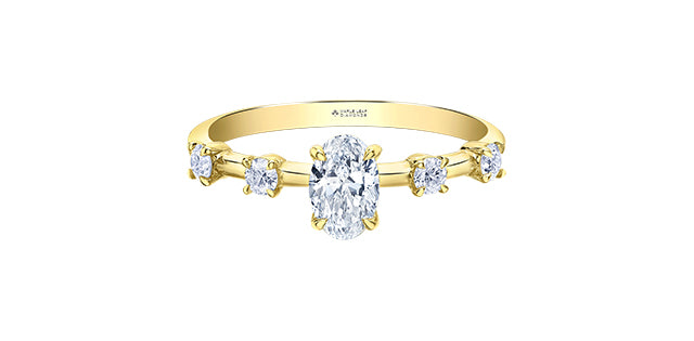 14K Yellow Gold 0.70cttw Canadian Diamond Engagement Ring