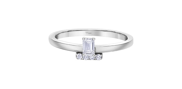 10K White Gold 0.20cttw Canadian Diamond Engagement Ring
