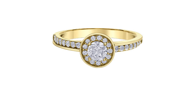 14K Yellow Gold 0.72cttw Diamond Engagement Ring