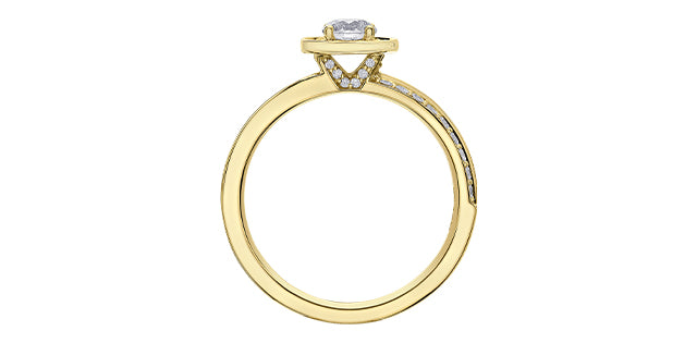 14K Yellow Gold 0.72cttw Diamond Engagement Ring