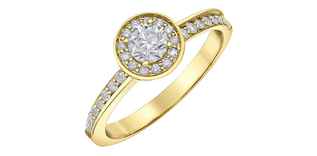 14K Yellow Gold 0.72cttw Diamond Engagement Ring