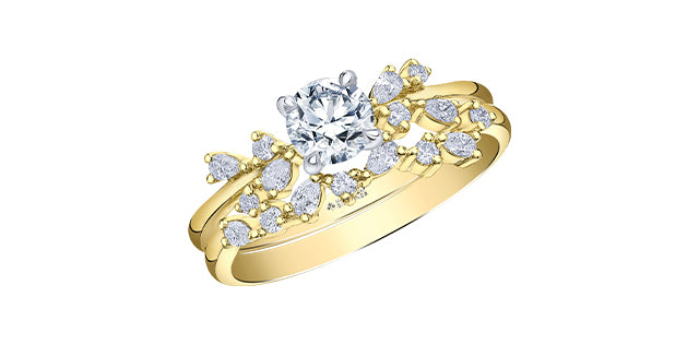 14K Yellow &amp; White Gold 0.67cttw Canadian Diamond Engagement Ring