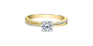 14K White & Yellow Gold 0.59cttw Canadian Diamond Engagement Ring