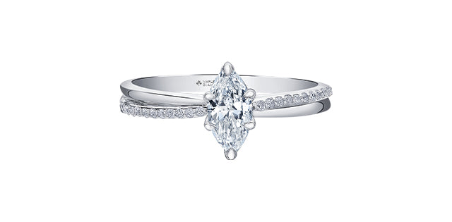 14K White Gold 0.59cttw Canadian Diamond Engagement Ring