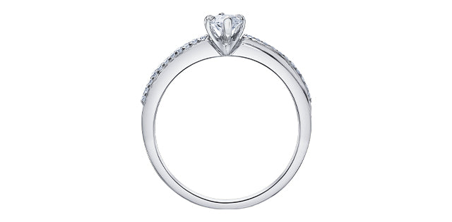 14K White Gold 0.59cttw Canadian Diamond Engagement Ring