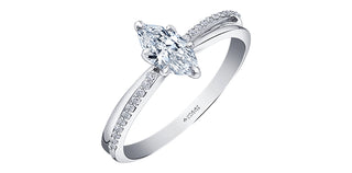 14K White Gold 0.59cttw Canadian Diamond Engagement Ring