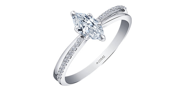 14K White Gold 0.59cttw Canadian Diamond Engagement Ring