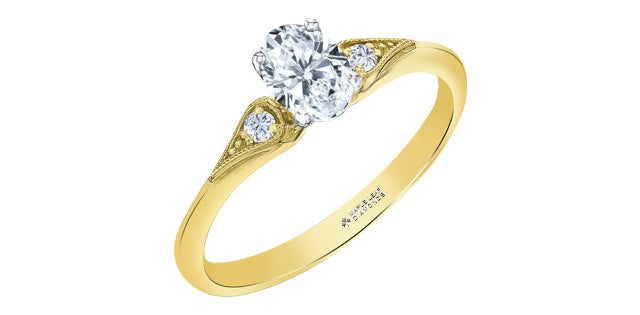 18K Yellow and White Gold Canadian Diamond Ring