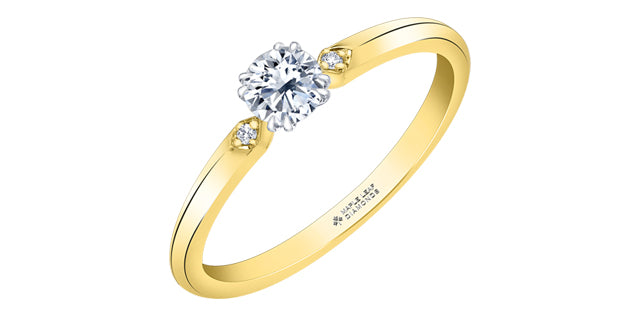 14K Yellow Gold 0.30cttw Canadian Diamond Engagement Ring