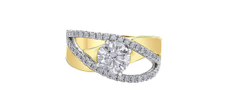 14K Yellow & White Gold Lab-Grown Diamond Ring