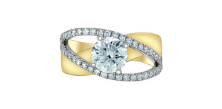 14K Yellow & White Gold Lab-Grown Diamond Ring